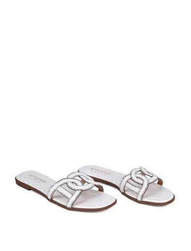 Женские шлепанцы Attizzare тканевые белые - фото 3 - Miraton