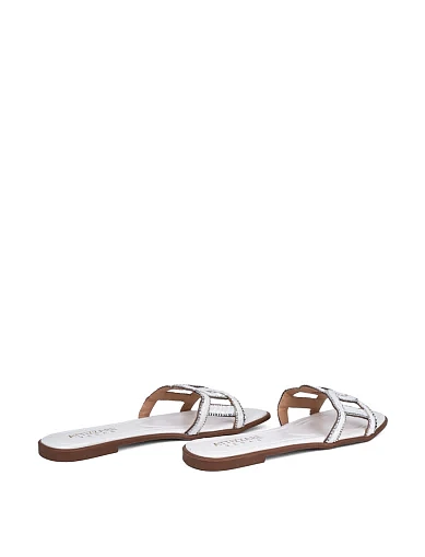 Женские шлепанцы Attizzare тканевые белые - фото 4 - Miraton