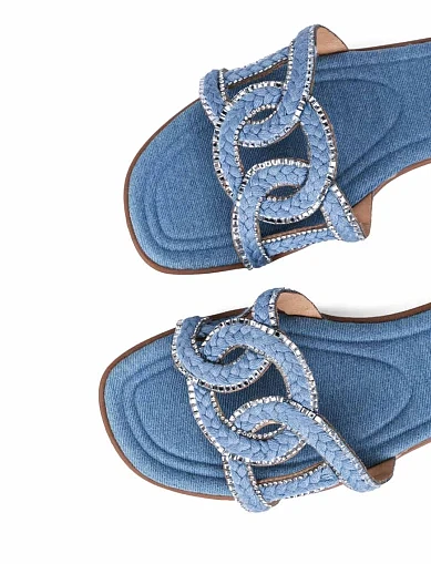 Женские шлепанцы Attizzare джинсовые синие - фото 5 - Miraton
