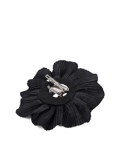 Брошка квітка тканинна чорна(KV-14) - фото 3 - Miraton