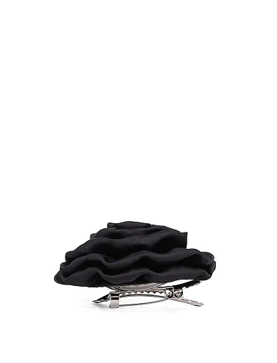 Брошка квітка тканинна чорна(KV-18) - фото 2 - Miraton