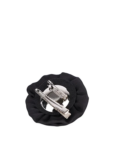 Брошка квітка тканинна чорна(KV-18) - фото 3 - Miraton