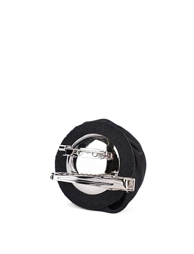 Брошка квітка тканинна чорна(KV-20) - фото 3 - Miraton