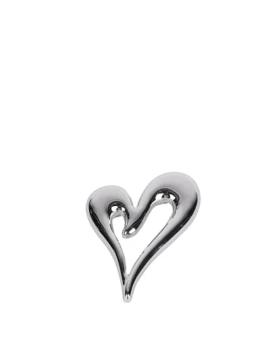 Брошка серце метал у сріблі(AJ-5) - фото 1 - Miraton