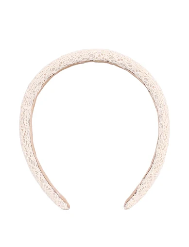 Широкий обруч для волосся ажурний молочний(BI-24) - фото 1 - Miraton