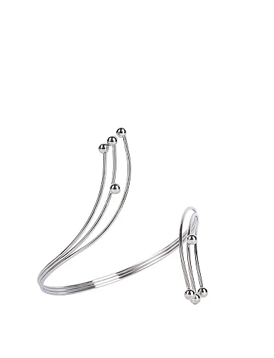 Жіночий браслет кафф у сріблі мінімалістичний - фото 2 - Miraton