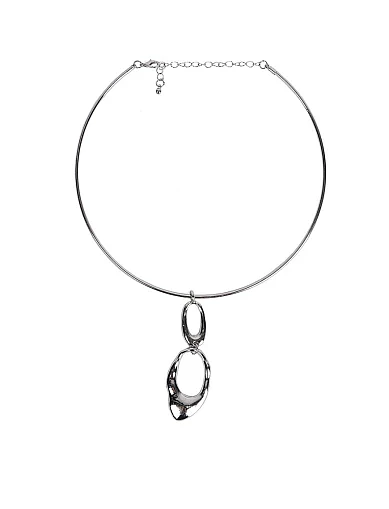 Колье с крупной подвеской серебро - фото 1 - Miraton