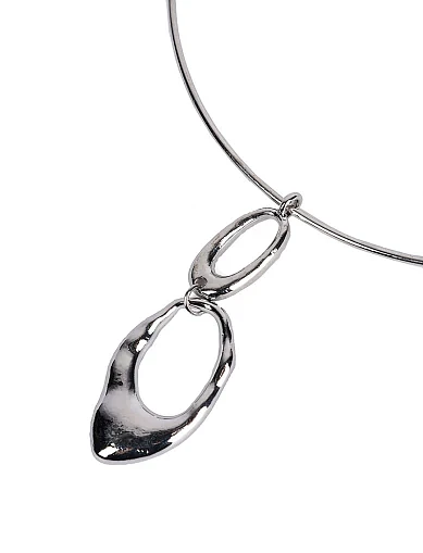 Колье с крупной подвеской серебро - фото 2 - Miraton