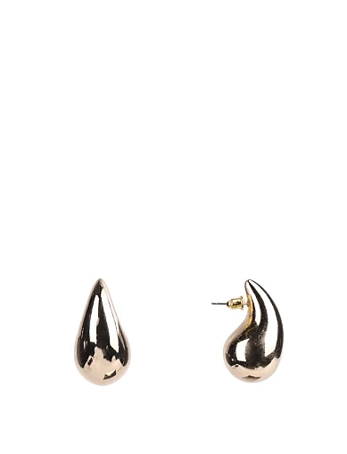 Сережки пусети краплі золото(PJ-137) - фото 1 - Miraton