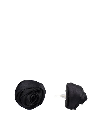 Серьги пуссеты розочки черные - фото 1 - Miraton