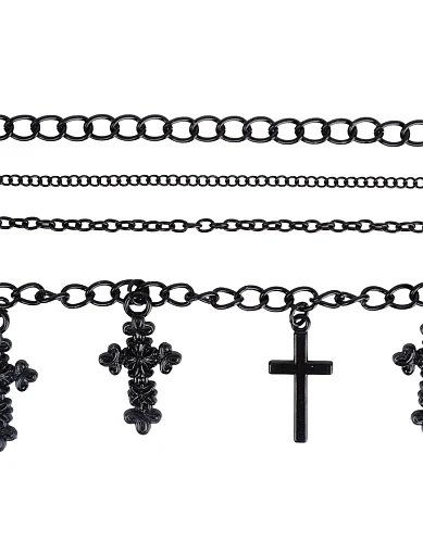 Намисто з багатошарового ланцюжка з хрестиком(MT-12) - фото 3 - Miraton