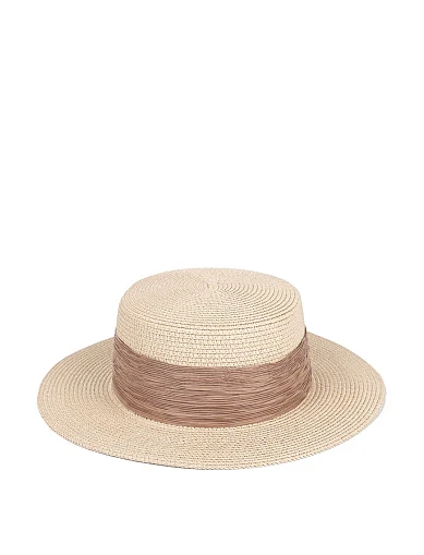 Шляпа из соломы молочная - фото 1 - Miraton