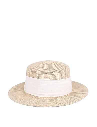 Шляпа из соломы молочная - фото 1 - Miraton