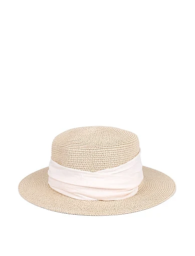 Шляпа из соломы молочная - фото 2 - Miraton
