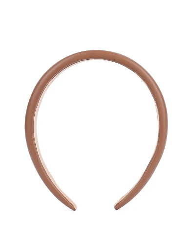Широкий обруч для волосся з екошкіри кемел(AF-8) - фото 1 - Miraton