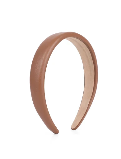 Широкий обруч для волосся з екошкіри кемел(AF-8) - фото 2 - Miraton