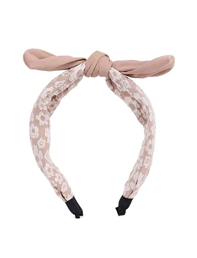 Широкий обуч тканинний бежевий з принтом з імітацією пов'язки(AF-12) - фото 1 - Miraton