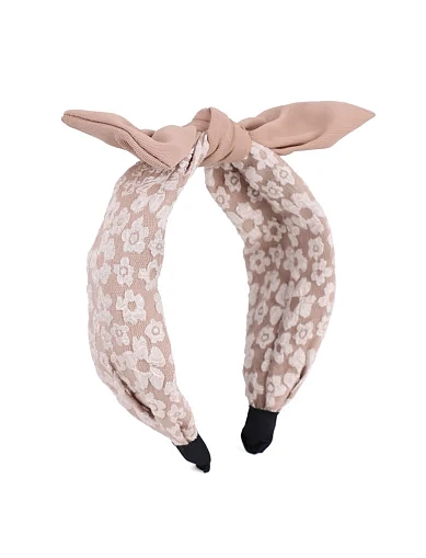 Широкий обуч тканинний бежевий з принтом з імітацією пов'язки(AF-12) - фото 2 - Miraton