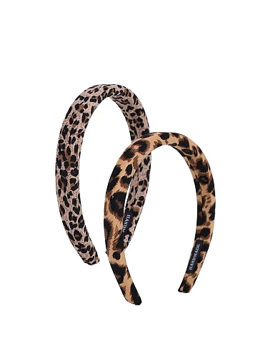 Комплект з 2 обручів з леопардовим принтом тканинний(AF-17) - фото 2 - Miraton