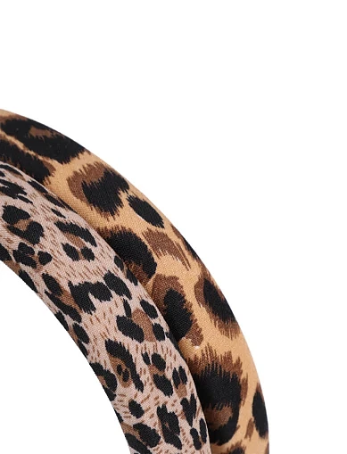 Комплект з 2 обручів з леопардовим принтом тканинний(AF-17) - фото 3 - Miraton
