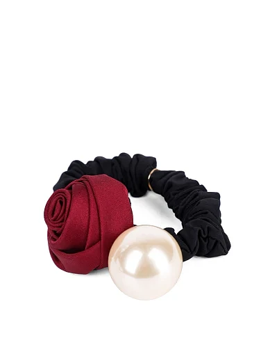 Резинка для волосся з намистинами чорна(BS-12) - фото 1 - Miraton