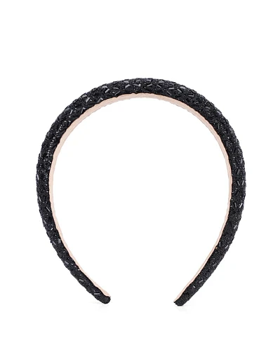 Обруч для волосся в намистинах чорний(SH-14) - фото 1 - Miraton
