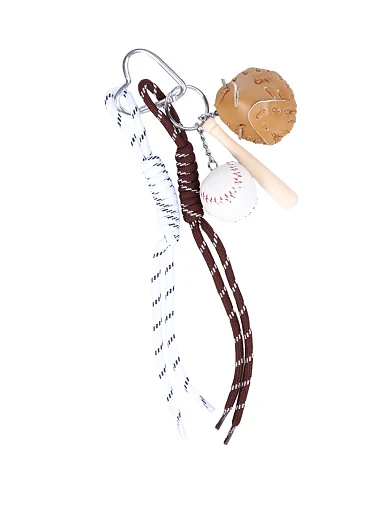 Брелок для сумочки шнурки і підвіски-бейсбол різнокольорові(CR-7) - фото 1 - Miraton