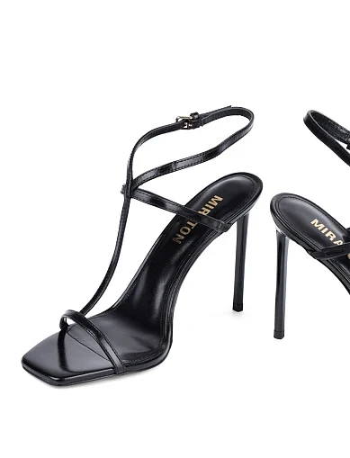 Женские босоножки MIRATON кожаные черные - фото 2 - Miraton