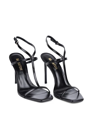 Женские босоножки MIRATON кожаные черные - фото 3 - Miraton