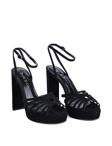 Жіночі босоніжки Mia May велюрові чорні (ML579S-33-1) - фото 4 - Miraton