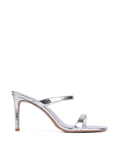 Женские сабо Mia May кожаные серебряного цвета - фото 1 - Miraton