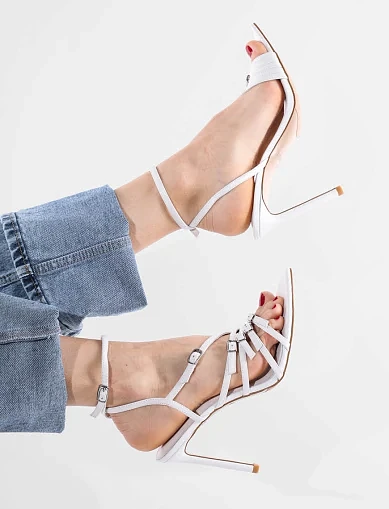 Женские босоножки MIRATON кожаные белые - фото 1 - Miraton