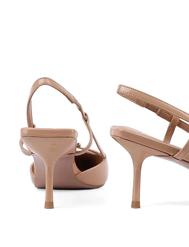 Туфлі жіночі слінгбеки MIRATON лакові бежеві (ML930-5-6) - фото 3 - Miraton