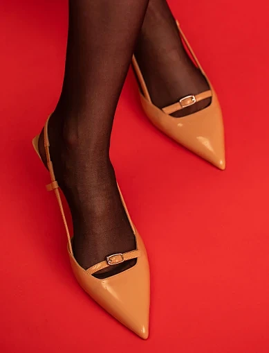 Туфлі жіночі слінгбеки MIRATON лакові бежеві (ML930-5-6) - фото 7 - Miraton