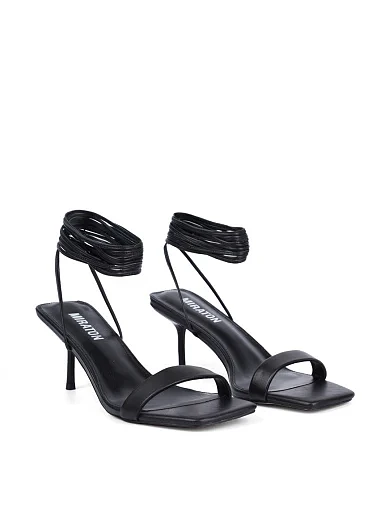 Женские босоножки MIRATON кожаные черные - фото 3 - Miraton