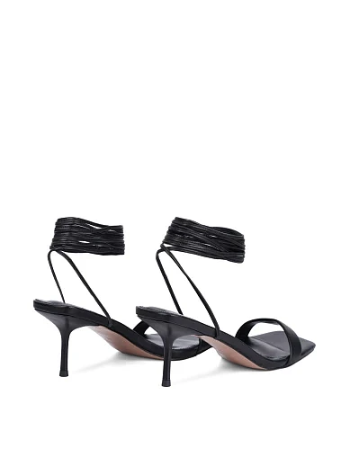 Женские босоножки MIRATON кожаные черные - фото 4 - Miraton