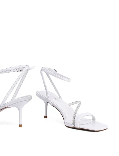 Женские босоножки MIRATON кожаные белые - фото 3 - Miraton