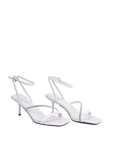 Женские босоножки MIRATON кожаные белые - фото 4 - Miraton