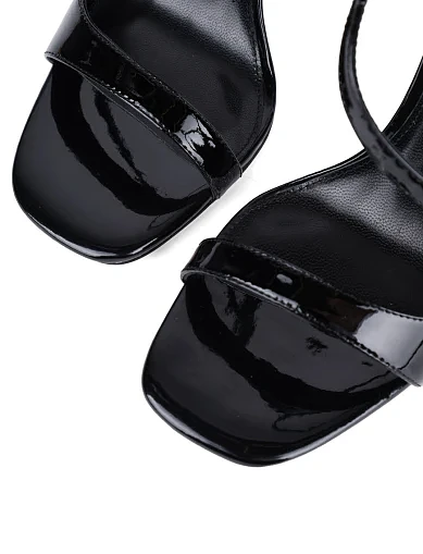 Женские босоножки MIRATON лаковые черные - фото 5 - Miraton