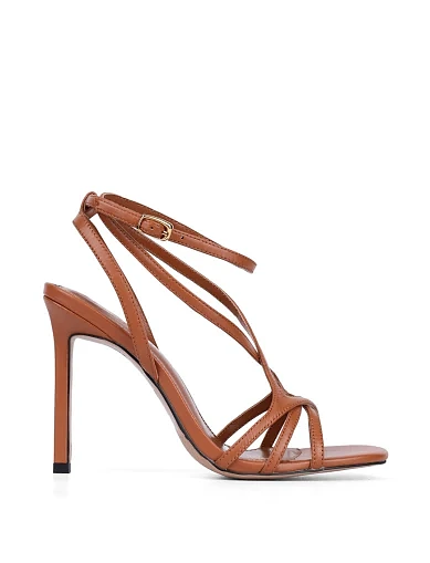 Женские босоножки MIRATON кожаные коричневые - фото 1 - Miraton