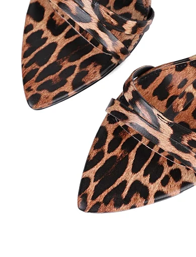 Женские босоножки MIRATON кожаные леопардовые - фото 6 - Miraton