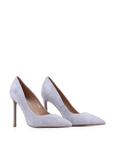 Женские туфли лодочки Mia May велюровые голубые - фото 3 - Miraton