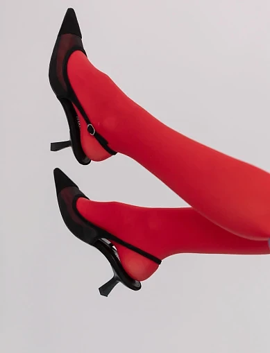 Жіночі туфлі слінгбеки MIRATON велюрові чорні (MP637-16-1) - фото 2 - Miraton