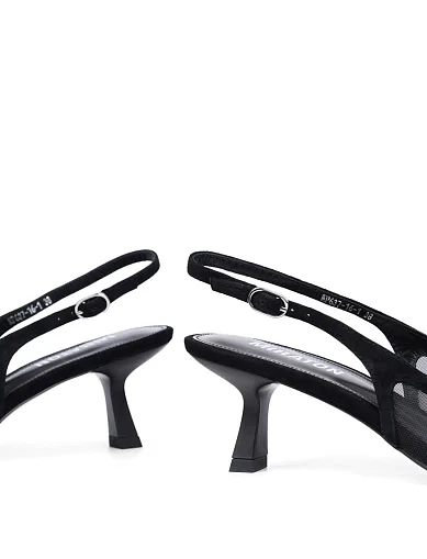 Жіночі туфлі слінгбеки MIRATON велюрові чорні (MP637-16-1) - фото 3 - Miraton