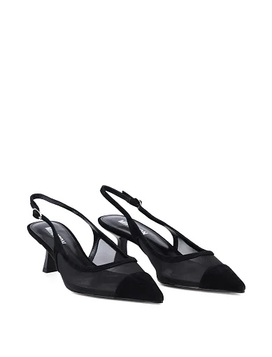 Жіночі туфлі слінгбеки MIRATON велюрові чорні (MP637-16-1) - фото 4 - Miraton