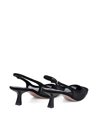 Жіночі туфлі слінгбеки MIRATON велюрові чорні (MP637-16-1) - фото 5 - Miraton