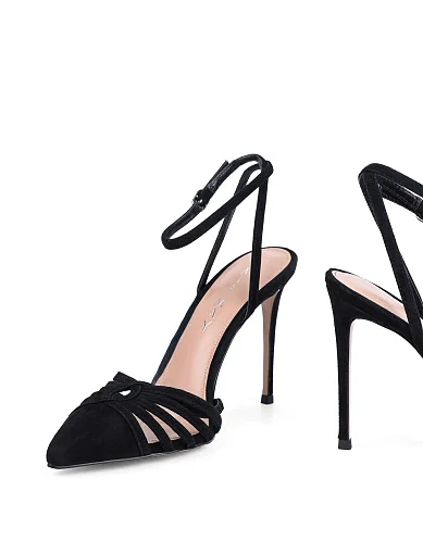 Женские туфли слингбеки MiaMay велюровые черные - фото 2 - Miraton