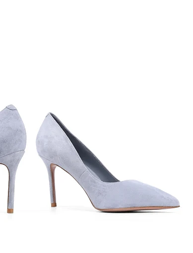 Женские туфли лодочки Mia May велюровые голубые - фото 2 - Miraton