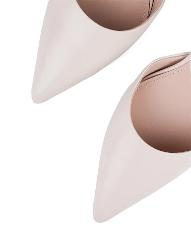 Женские туфли Mia May кожаные рисового цвета - фото 5 - Miraton