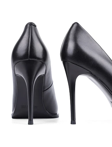 Жіночі туфлі човники MIRATON шкіряні чорні (G382-1) - фото 2 - Miraton